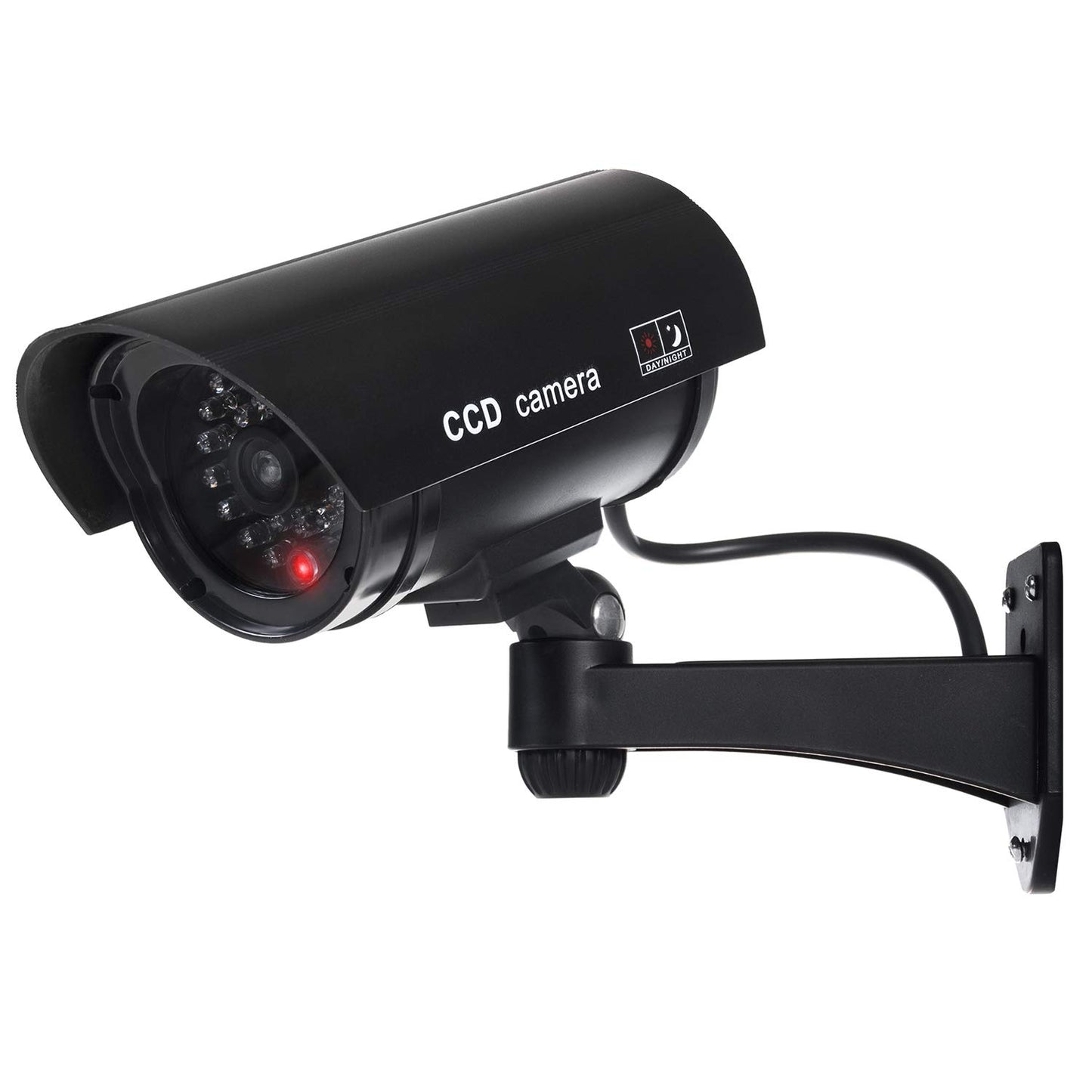 CE IR1100B Dummy LED uzraudzības kamera, viltota trauksmes sistēma, ūdensizturīga melna