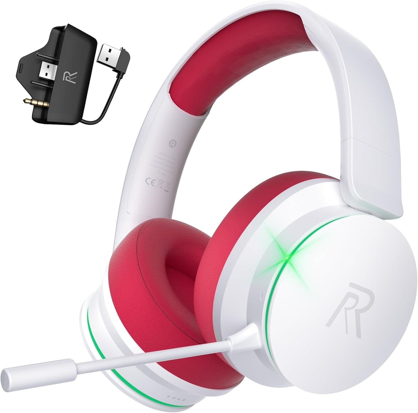 Bezvadu gaminga austiņas Xbox Series X|S, Xbox One, PS5, balti sarkanas