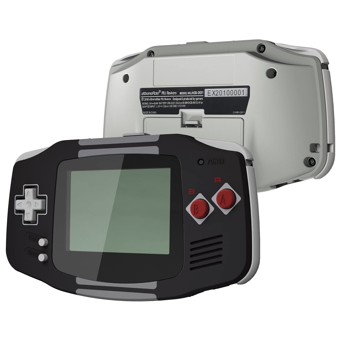 eXtremeRate IPS Ready uzlabošanas korpuss un pogas Gameboy Advance, DIY pilna korpusa komplekts GBA IPS/standarta LCD, NES stils