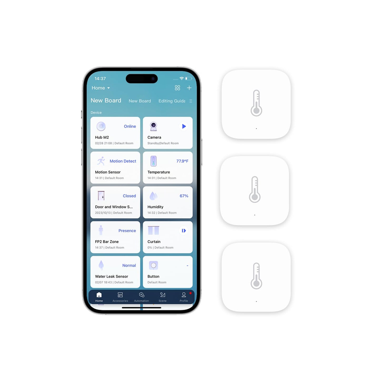 Temperatūras un mitruma sensors Aqara Zigbee 3 gab. komplekts