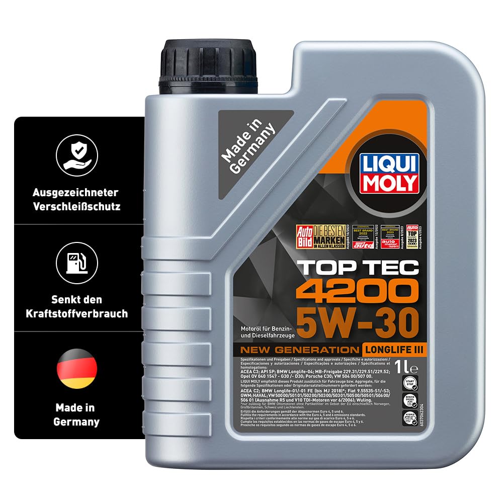 Motoreļļa LIQUI MOLY Top Tec 4200 5W-30 New Generation, 1 L