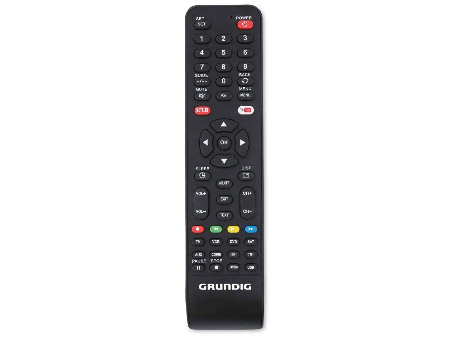 Grundig universālā tālvadības pults - līdz 8 ierīcēm vienlaikus - 210 x 50 x 18 MM - Melna