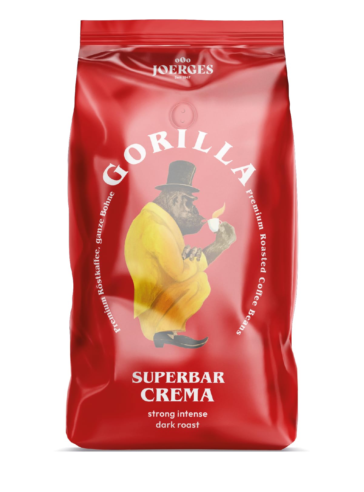 Joerges GORILLA Super Bar Crema kafija pupiņās, 1.000g, tumšs grauzdējums