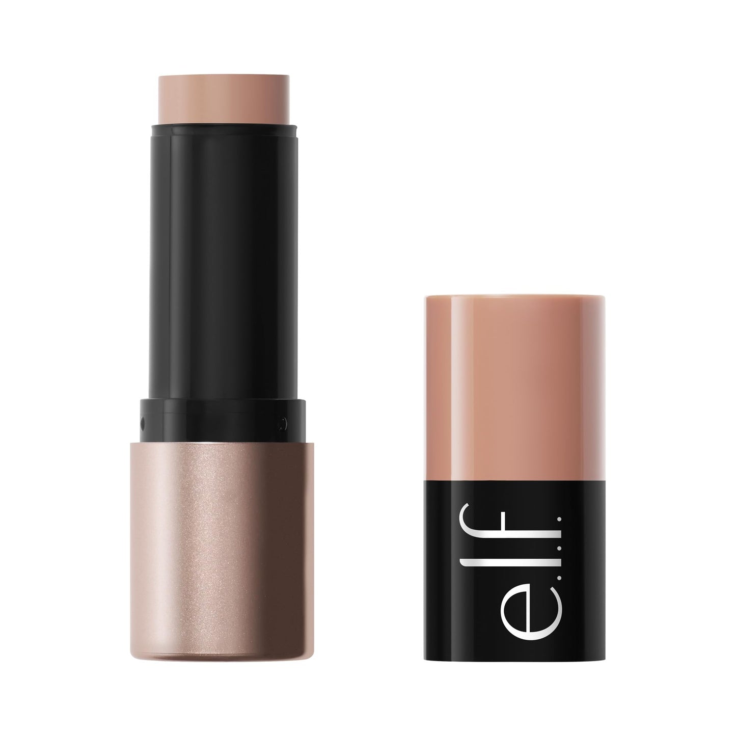 Bronzeris e.l.f. Soft Glam Cream Bronzer Stick, krēmveida bronzeris ar veidojamu pārklājumu ilgnoturīgam, definētam glow efektam un satīna finišam, izskrūvējams stiks, vegāns un netestēts uz dzīvniekiem, Fair