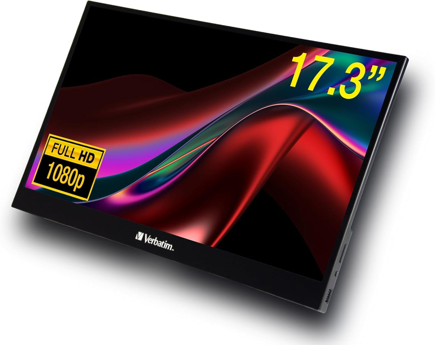 Verbatim PMT-17 - 17.3" Full HD portable touchscreen monitor with USB-A, USB-C, HDMI for laptops, tablets, smartphones, PS5, Switch.