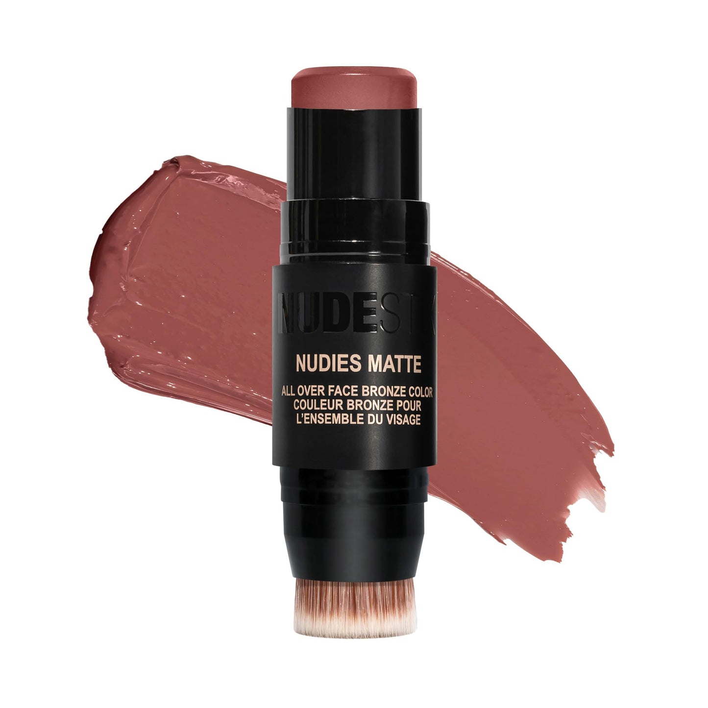 Matēts krēmveida bronzeris NUDESTIX Nudies Bronze Matte, tonis Sunkissed Cool, 7g, vaigiem, acīm un lūpām, konturēšanai un saules skūpstītam izskatam, vēsi bronziski rozā tonis