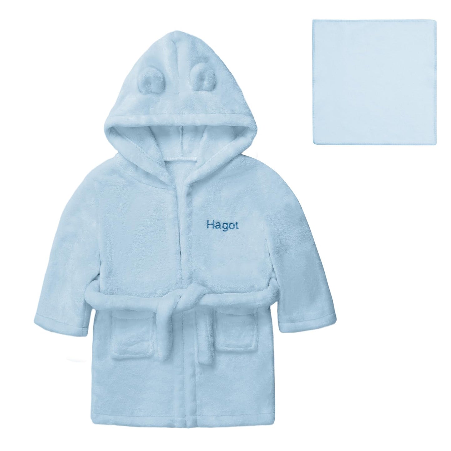 HAGOT bērnu halāts zēniem un meitenēm, unisex halāts ar kapuci no mīksta plīša flaneļa flīsa, 62 * 42 CM (0-6 Months)