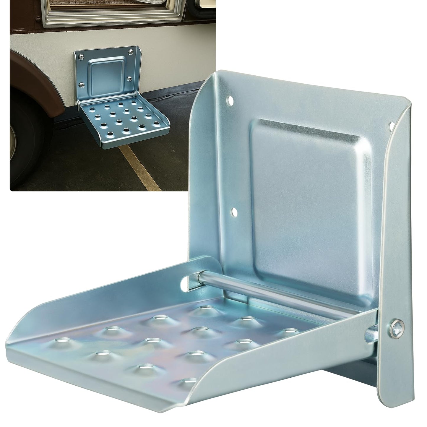 LKA automašīnas salokāmais pakāpiens AUTOLIGHT 24 no cinkota tērauda loksnes, 190 x 190 x 172 mm, neslīdošs, 1 gab.