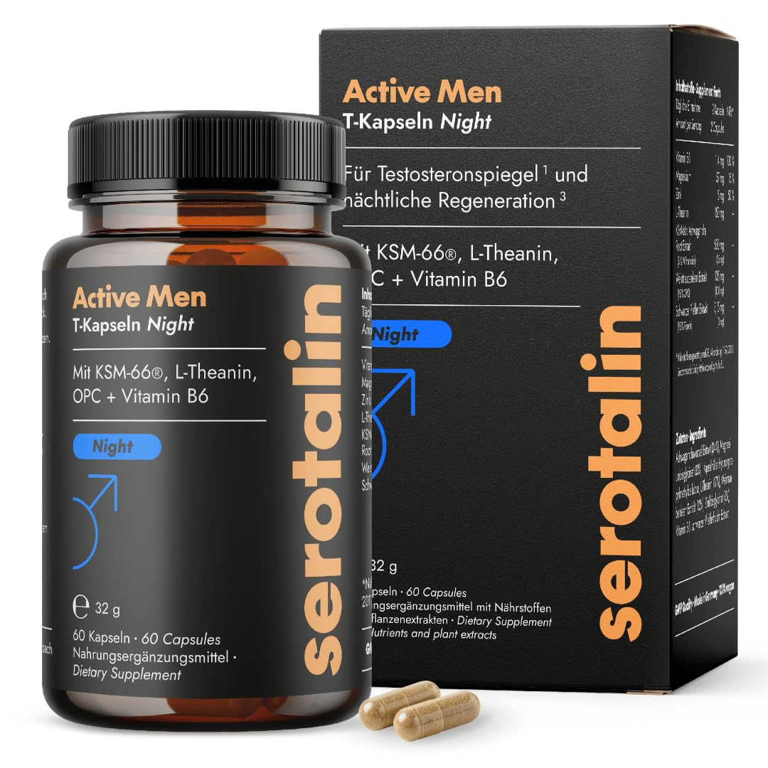 Ašvandas kapsulas vīriešiem serotalin Active Men T-Kapseln Night – 60 kapsulas
