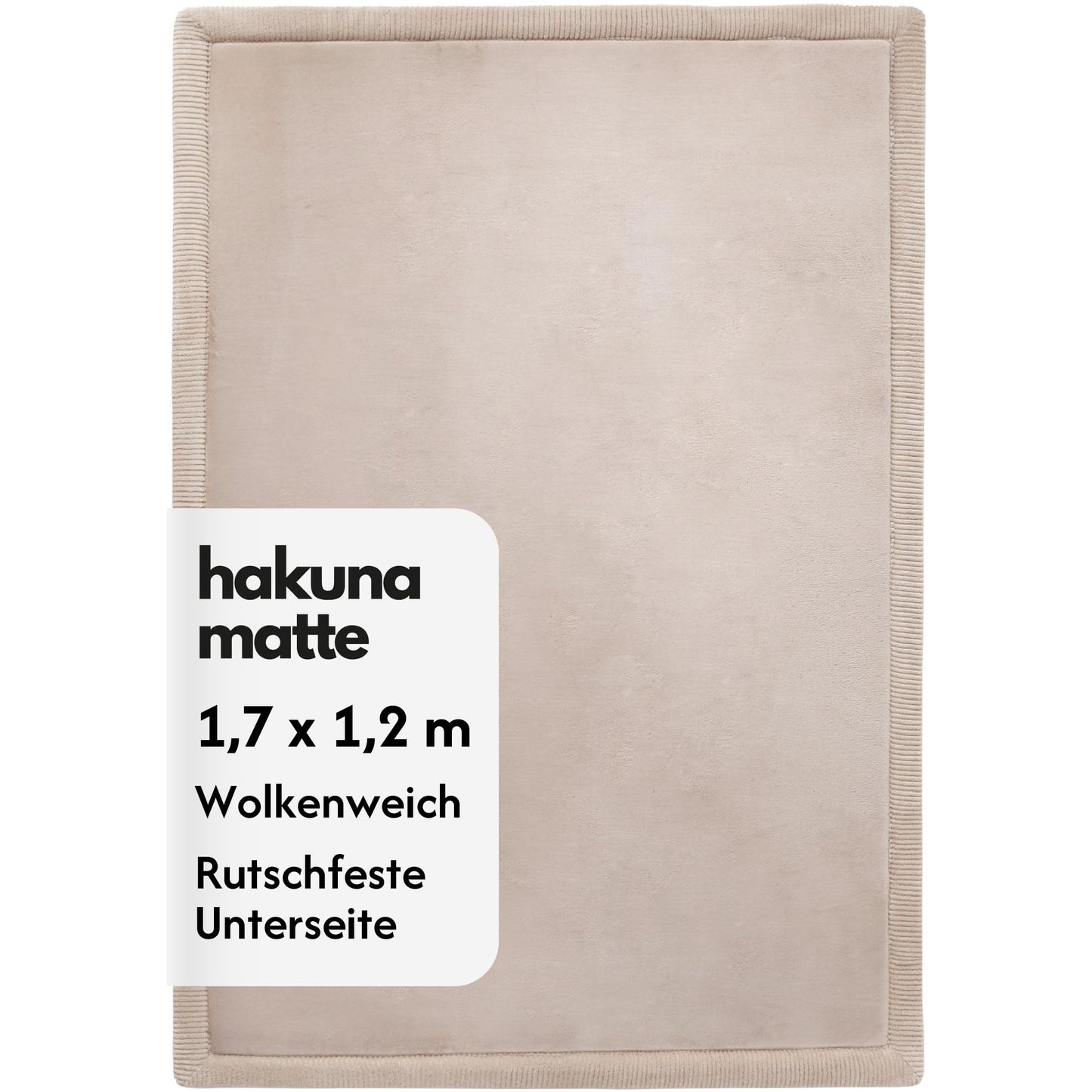 Bērnu rotaļu paklājs Hakuna Matte Cloud Soft, 170 x 120 x 2,5 cm, bēšs