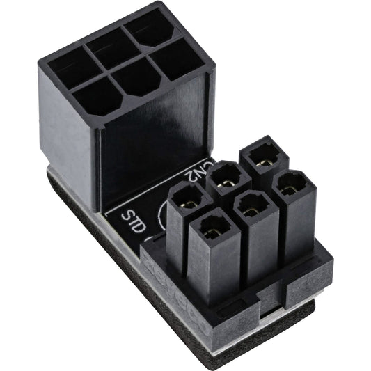 InLine® iekšējais strāvas adapteris - 180° ATX 6 kontaktu spraudnis/ligzda, ideāls galddatora grafiskajai kartei