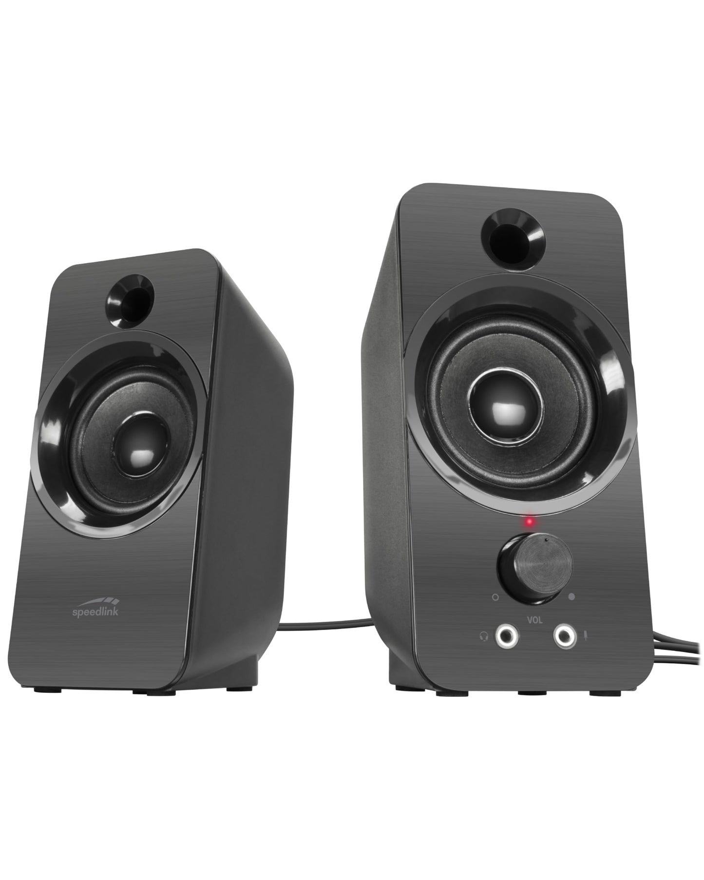 Datora skaļruņi Speedlink DAROC Stereo, 12Watt, 3,5mm AUX, USB barošana, kompakti aktīvie skaļruņi, melni