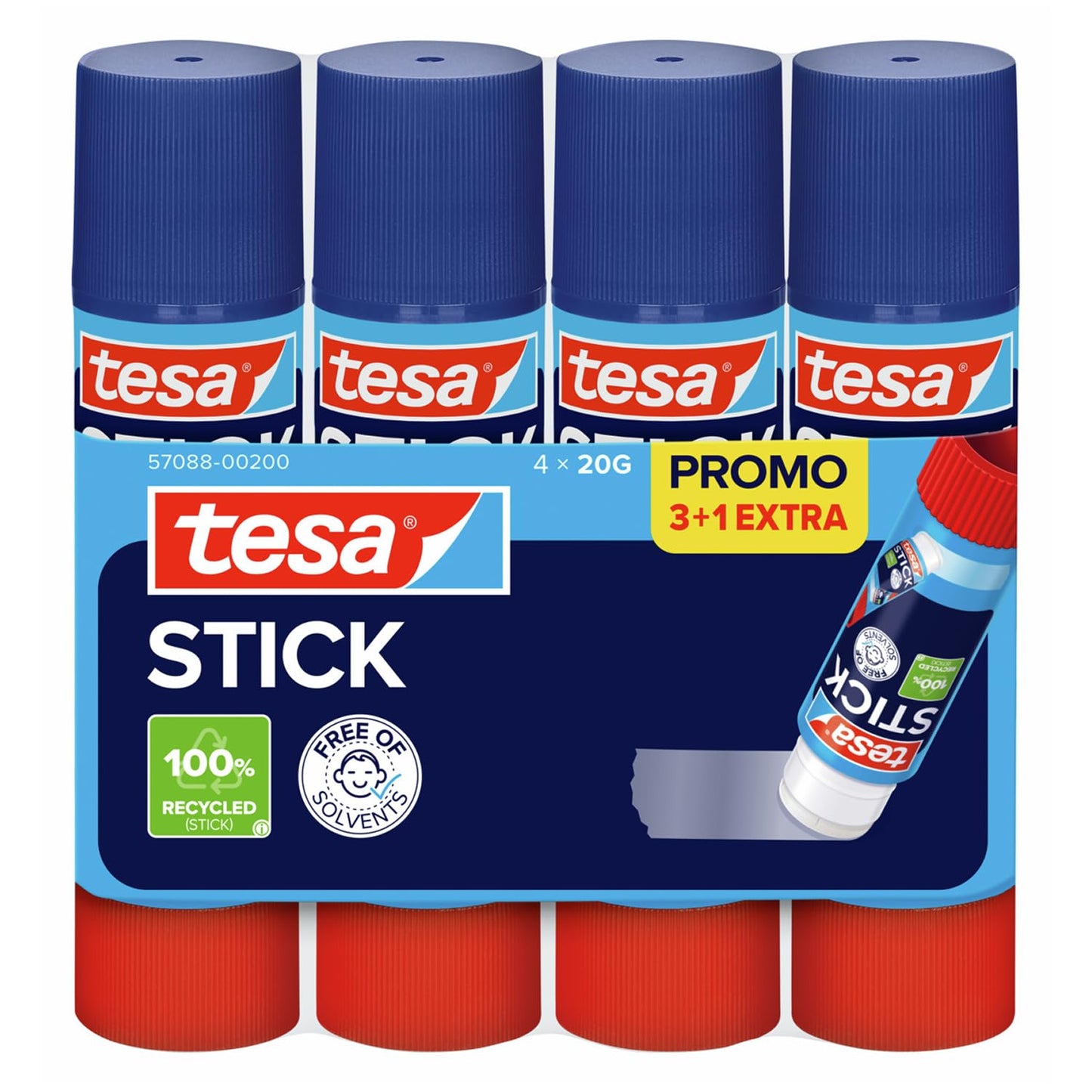 Līmes stienis tesa STICK - amatniecības līme papīram un kartonam - 4 x 20 g