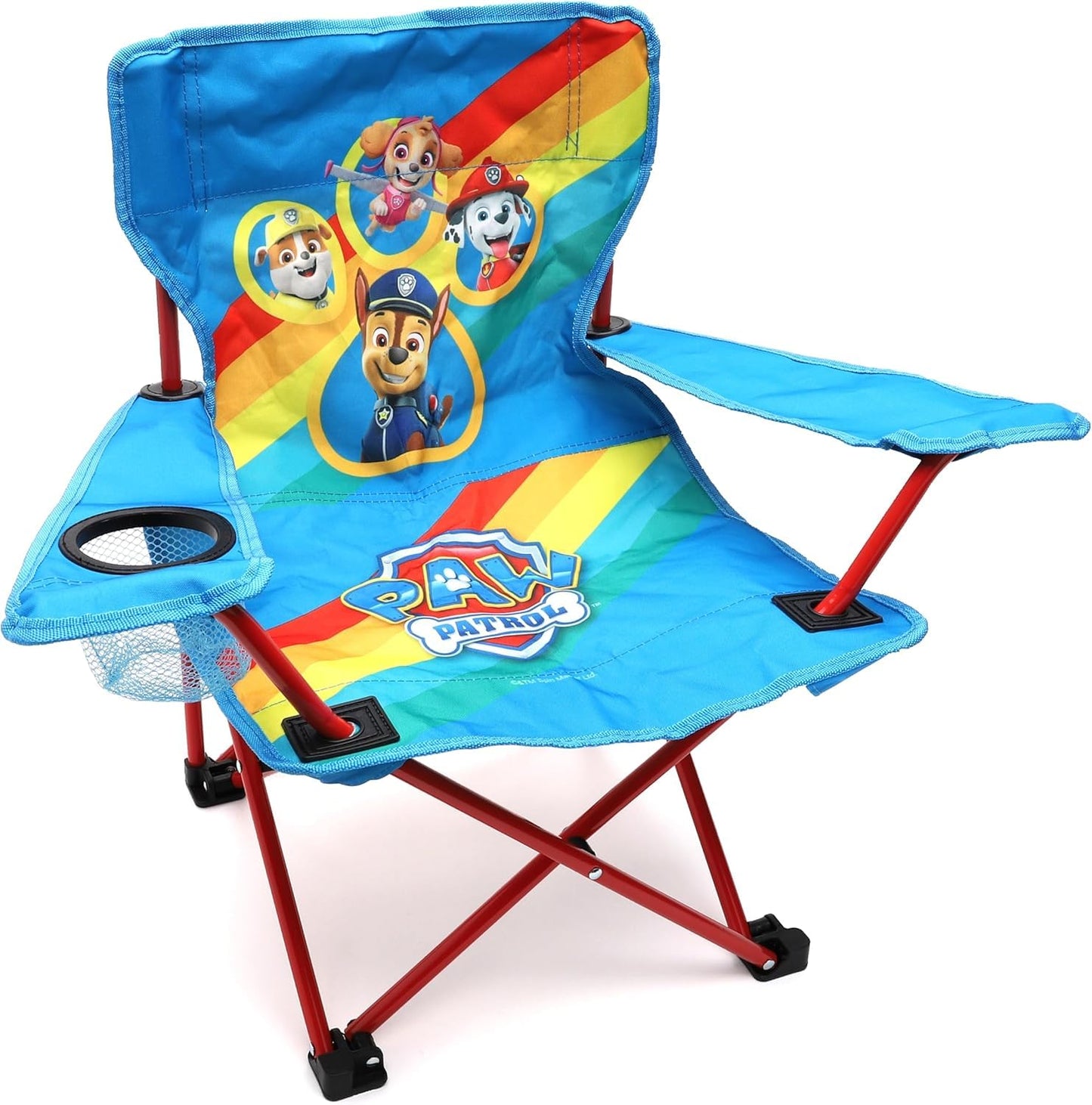 Bērnu saliekamais kempinga krēsls Toyland® Paw Patrol ar krūzītes turētāju un somu