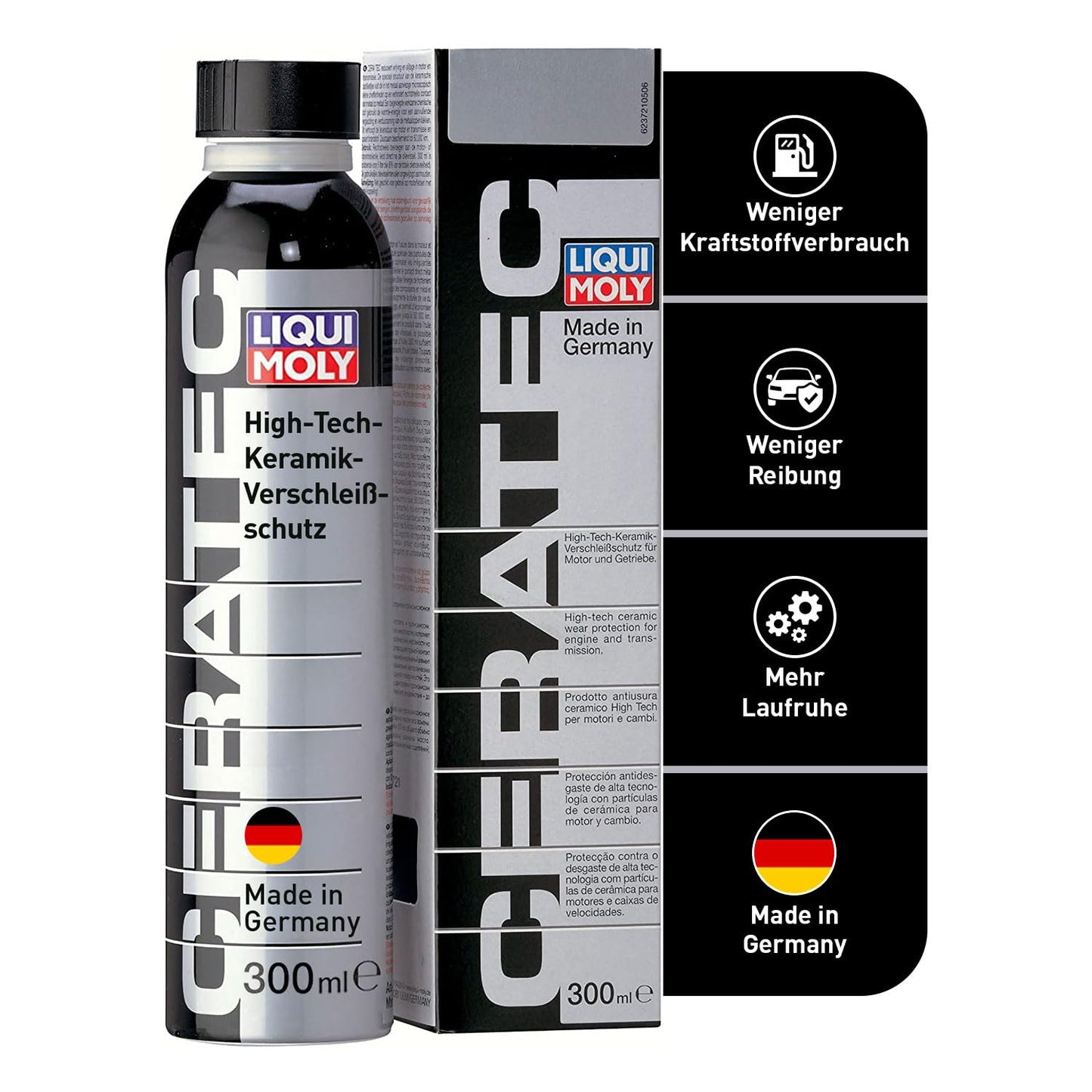 LIQUI MOLY Cera Tec eļļas piedeva Art.-Nr. 3721 keramikas nodiluma aizsardzība benzīna un dīzeļdzinējiem, 300 ml