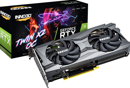 Inno3D NVIDIA GeForce RTX 3060 Twin X2 OC - 8GB GDDR6, 128-Bit, high-performance graphics card for gaming.
