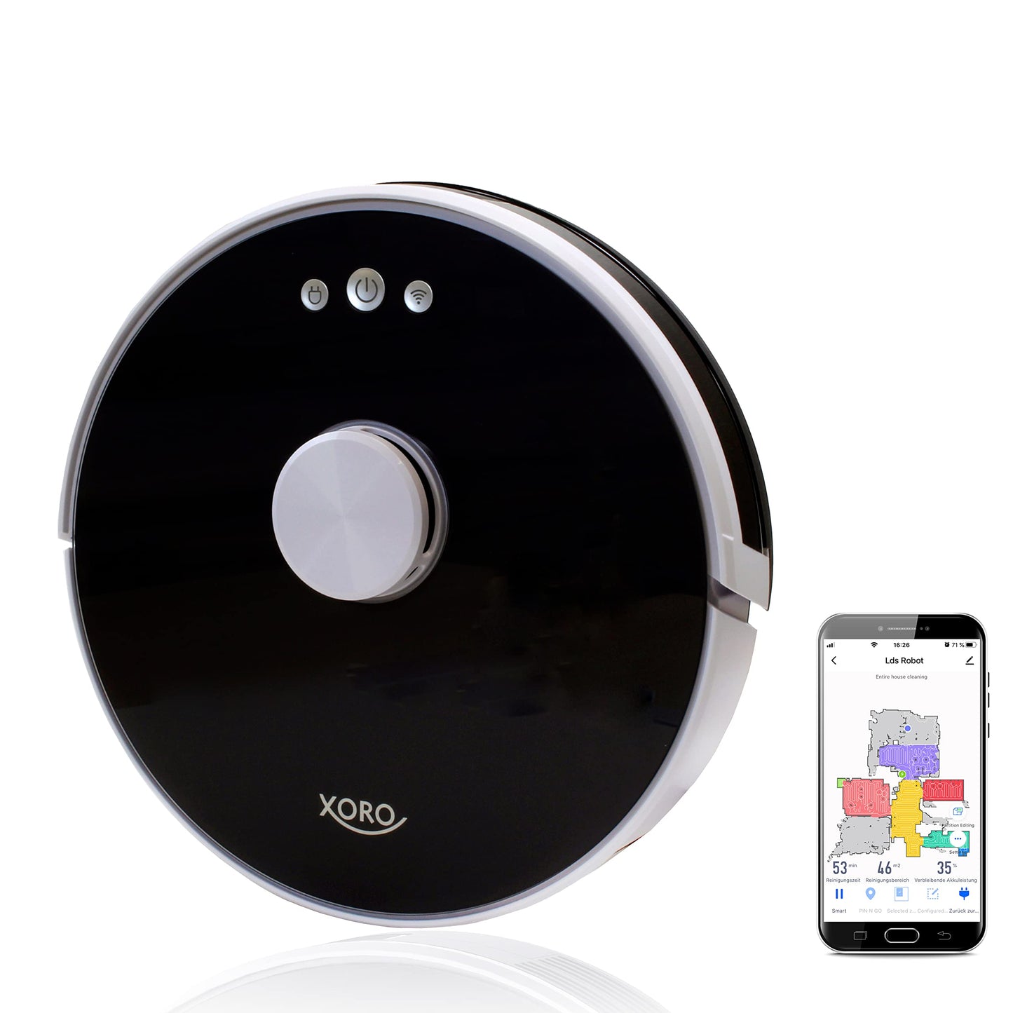 XORO HSR 200 - jaudīgs putekļsūcējs robots ar lāzernavigāciju, Alexa/Google Home, reāllaika kartēšanu, ideāli dzīvnieku spalvām