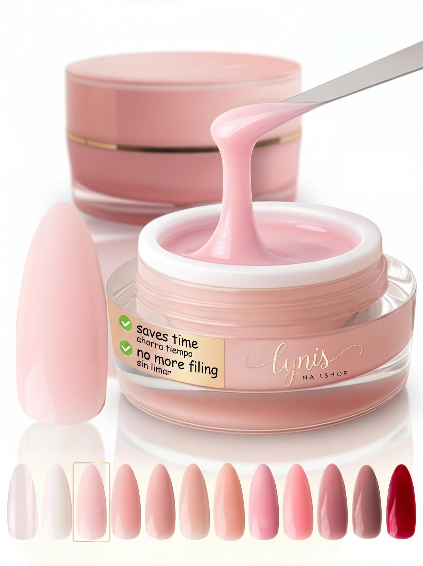 Gēls nagiem No File Aufbaugel Blossom ROSA, 15 ml, pašizlīdzinošs UV gēls nagu pieaudzēšanai