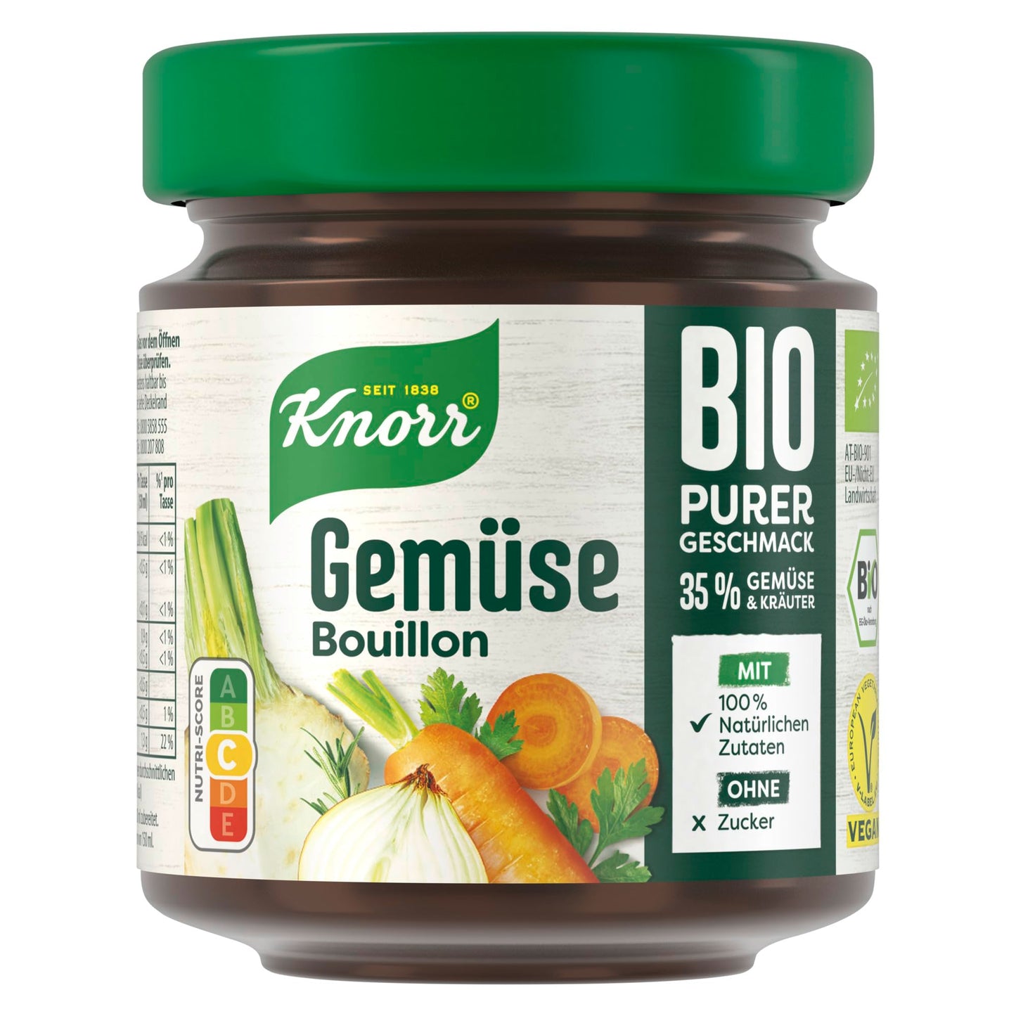 Dārzeņu buljons Knorr Bio, tīra garša ar 35% dārzeņu un garšaugu, 100 g