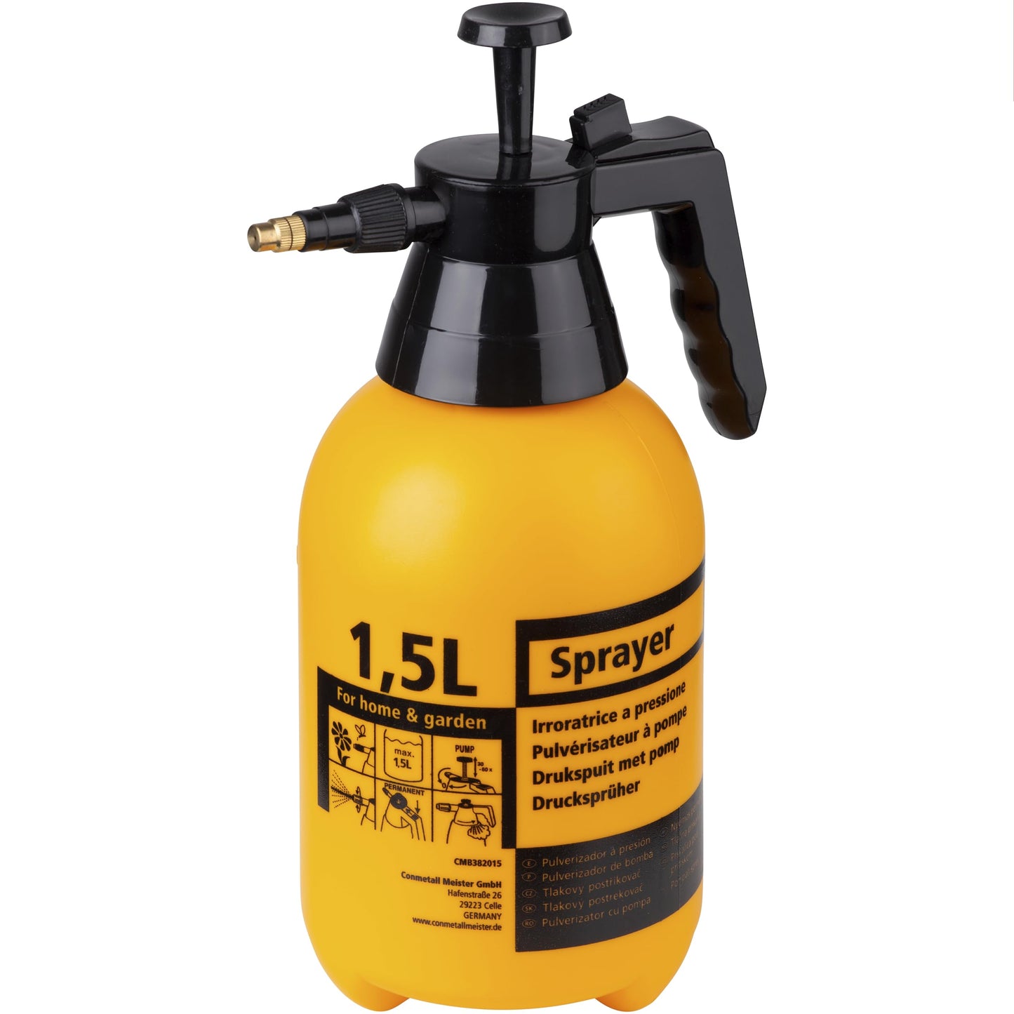 Dārza smidzinātājs Connex, dzeltens un melns, 1,5 L