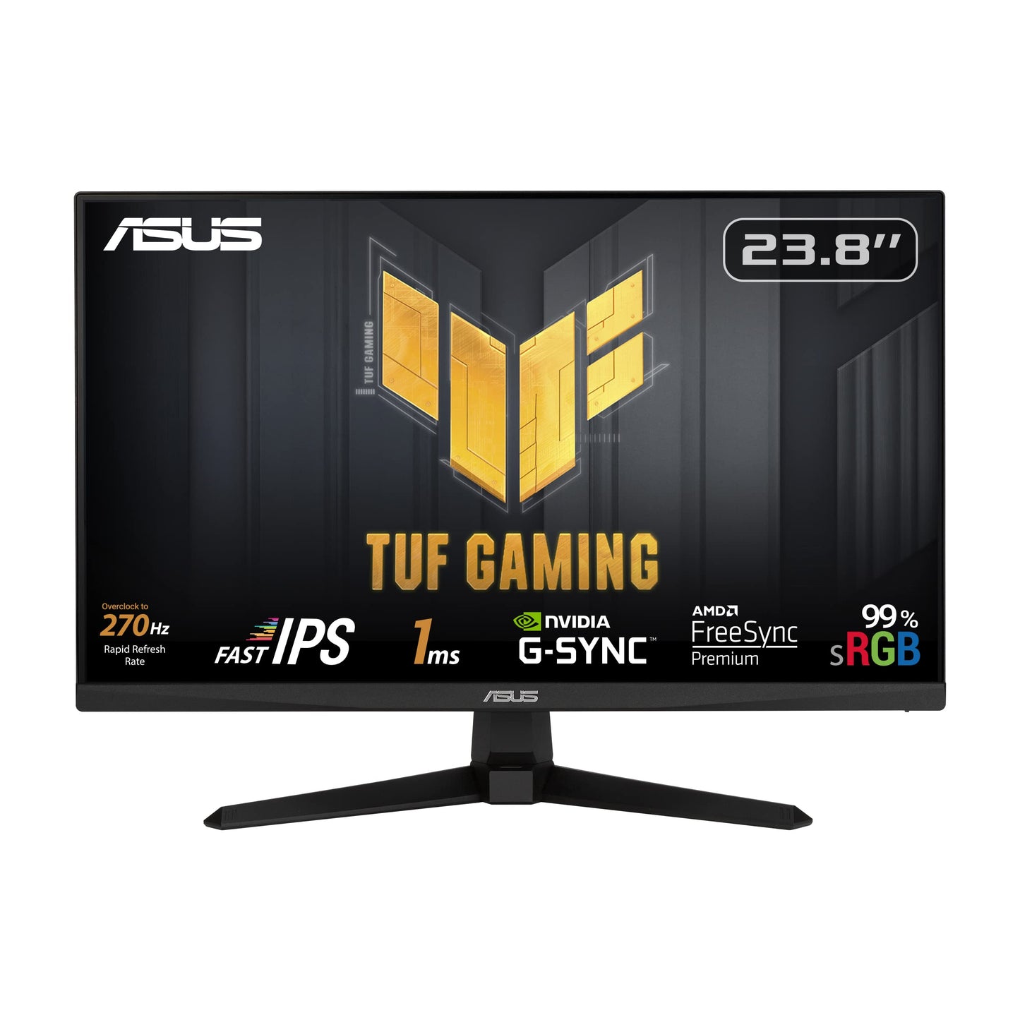 ASUS TUF Gaming VG249QM1A - 24" Full HD, 270 Hz, 1 ms GtG, G-Sync, FreeSync, Fast-IPS, 1920x1080, HDMI, DisplayPort, black
