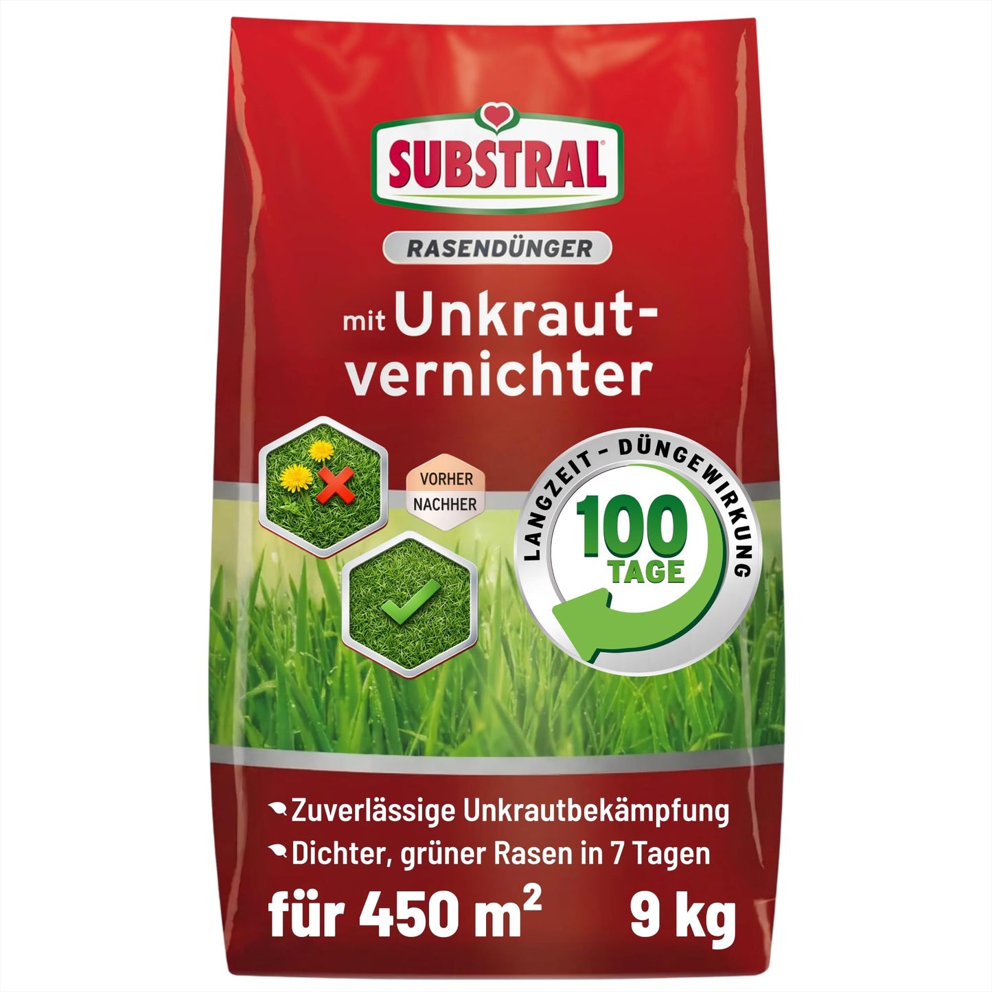 Zāliena mēslojums Substral ar nezāļu iznīcinātāju 9kg 450m² ilgstošas iedarbības