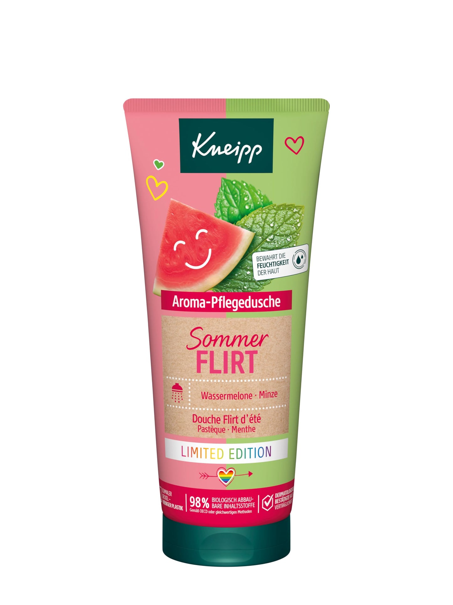 Dušas želeja Kneipp Aroma-Pflegedusche Sommerflirt, ierobežotā tirāža, arbūzs un piparmētra, 200 ml