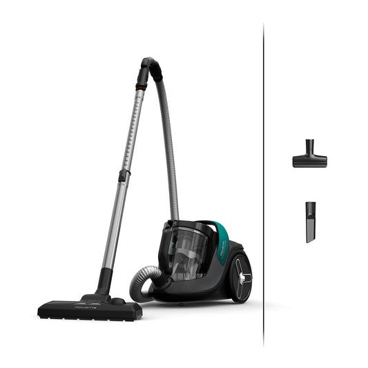 Rowenta Green Force Cyclonic Max - bezmaisa grīdas putekļsūcējs, 73 dB, 2,5L, melns/zaļš, efektīva putekļu uzsūkšana