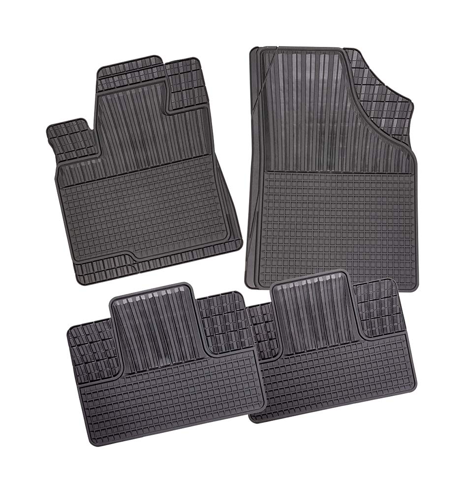 SuzukaGP I visu laiku paklājs Vario-Fit 2 I gumijas paklājs TPE 4 daļīgs I universāls auto paklājs I Vario-Fit auto universālais paklājs ar šūnu rakstu I auto paklāju komplekts bez paklāju turētāja