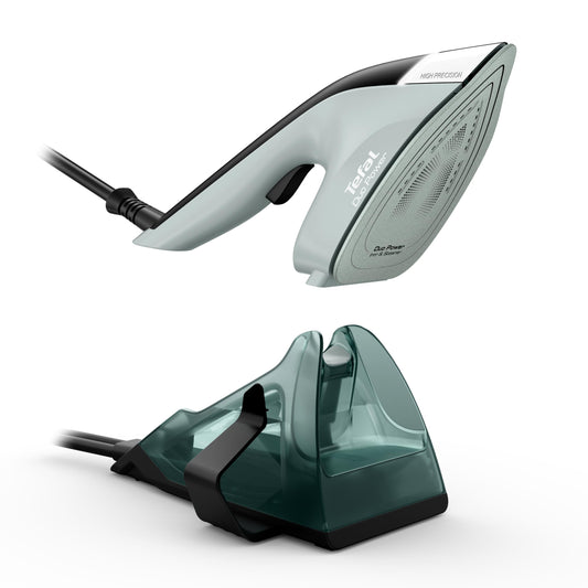 Tefal Duo Power 2-in-1 gludeklis - 1700 W, 25 g/min tvaiks, 100 g/min trieciens, ātra uzsildīšana, eikalipts/melns