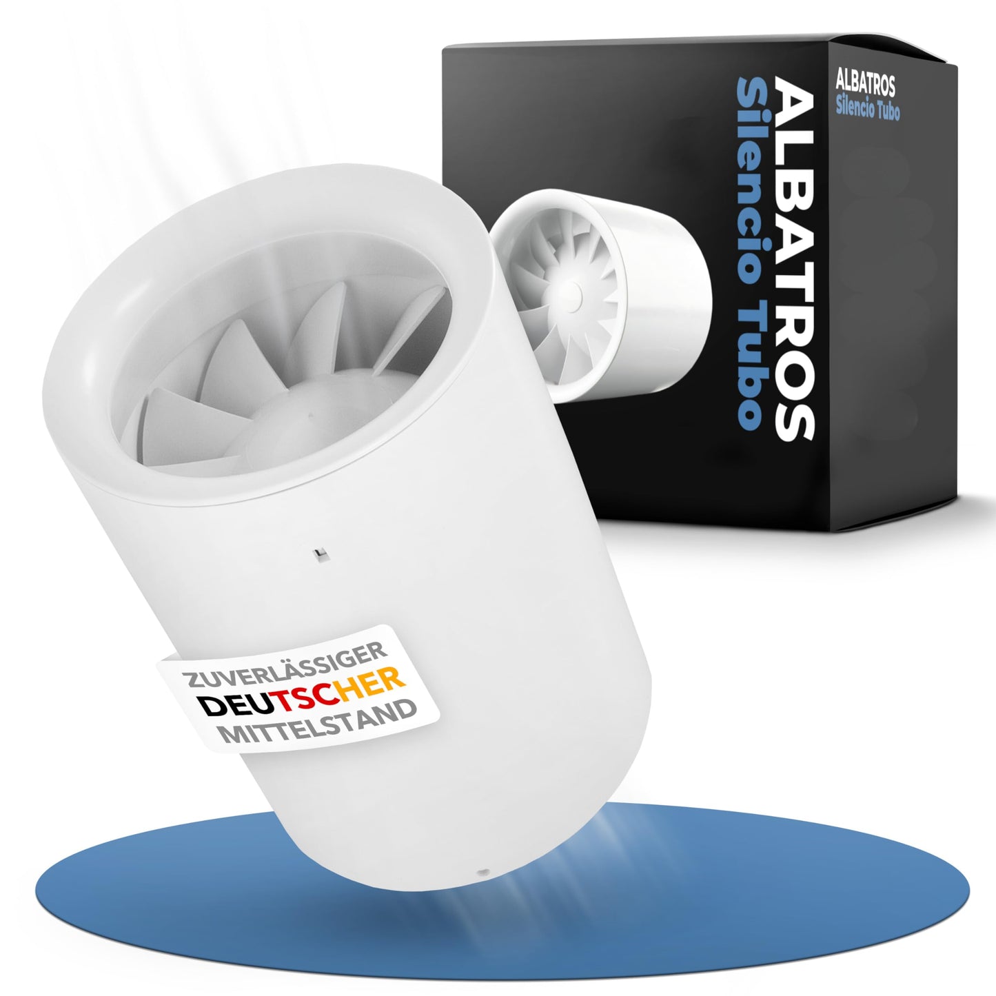 Klusu Albatros cauruļveida ventilators 100mm, jaudīgs vannas istabai un virtuvei