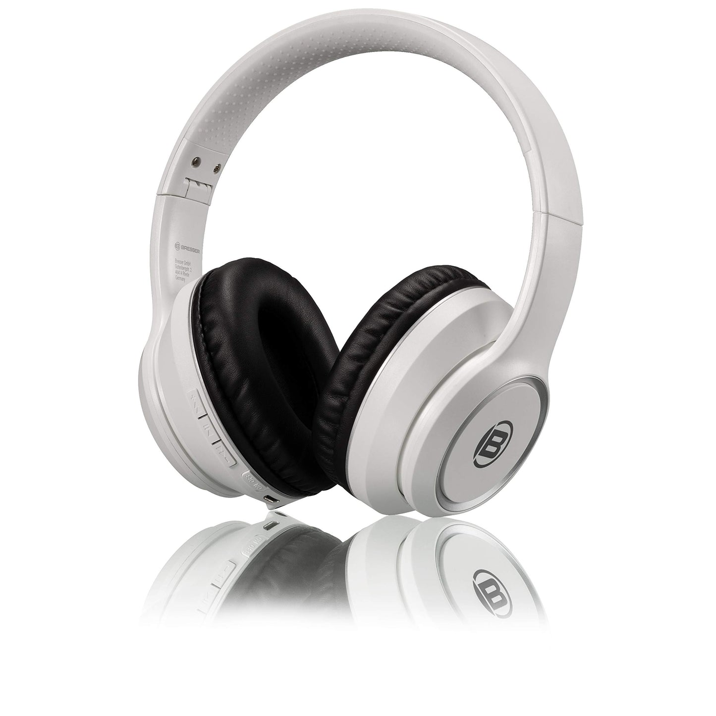 Bresser Bluetooth austiņas - virs auss, integrēts mikrofons, 3,5 mm savienojums, līdz 8 stundu darbības laiks, baltas