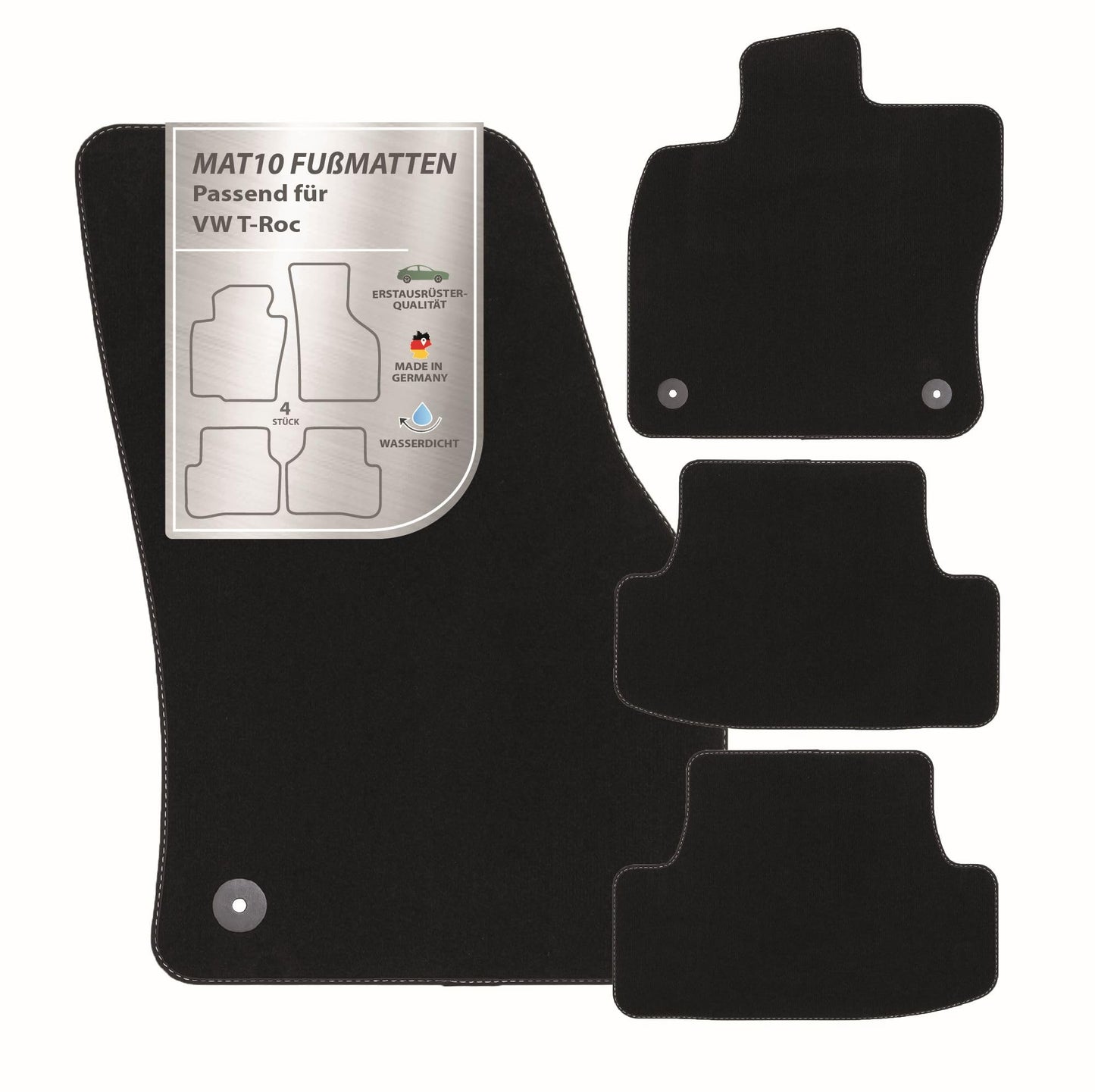 Paklājiņi Peugeot 108 no 2014. gada, precīzi, neslīdoši, papēža aizsargi no pastiprināta gumijas, stiprinājuma pogas, melns