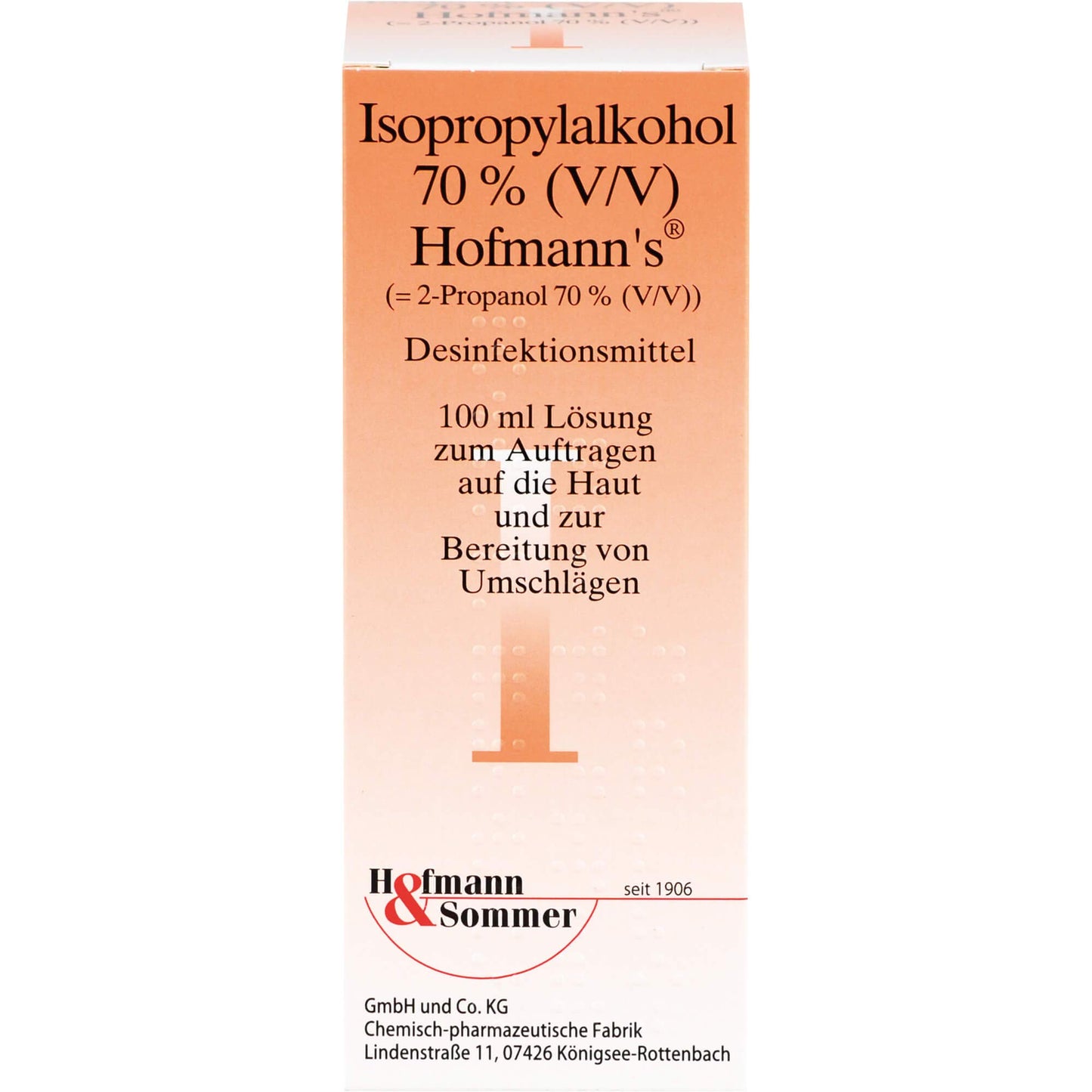 Izopropilspirts 70% (V/V) Hofmann´s dezinfekcijas līdzeklis, 100 ml šķīdums