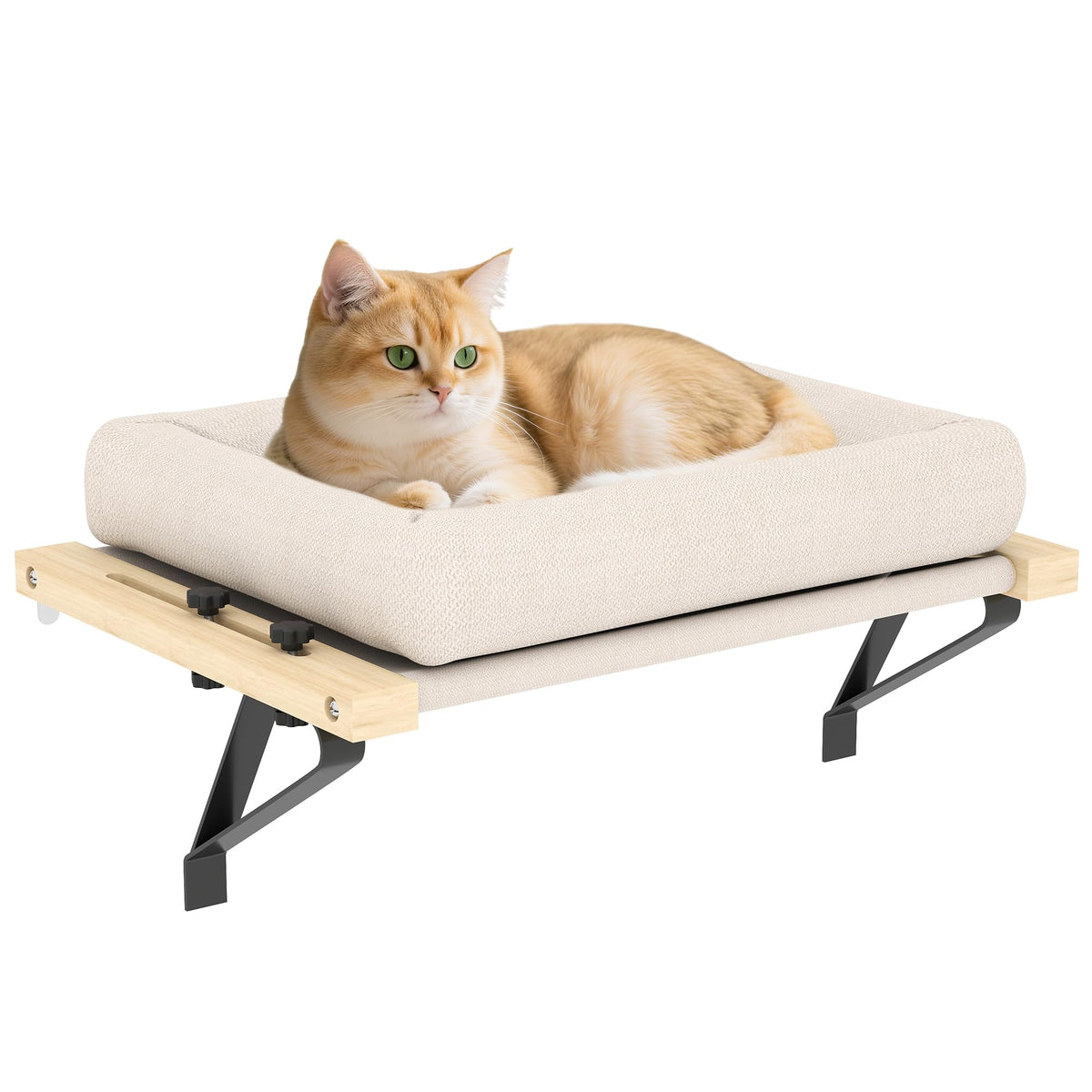 Kaķu gulta PawHut 50x36cm ar regulējamu stiprinājumu, krēmīgi balta