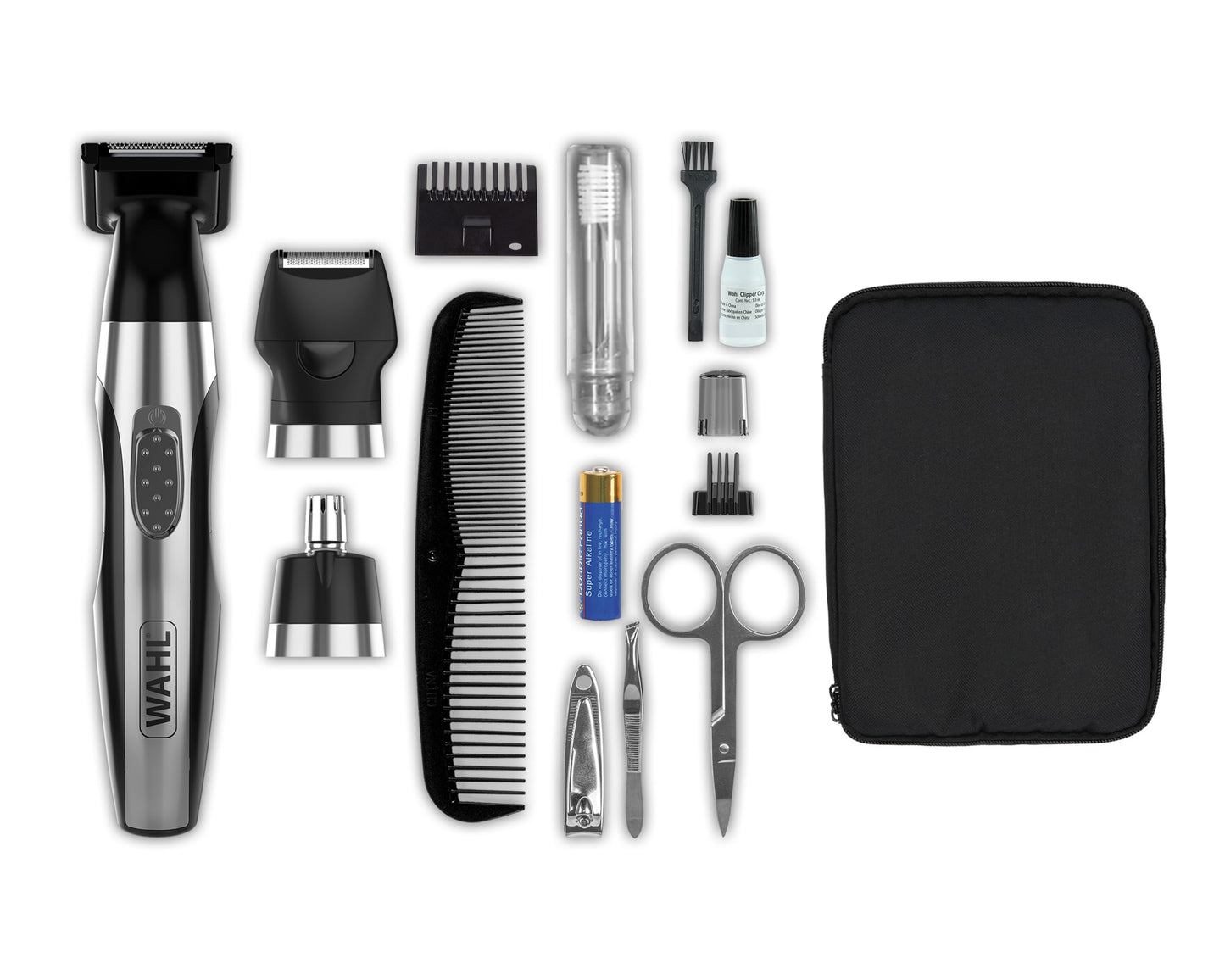 Wahl Deluxe ceļojumu komplekts, bārdas un deguna matu trimmeris vīriešiem