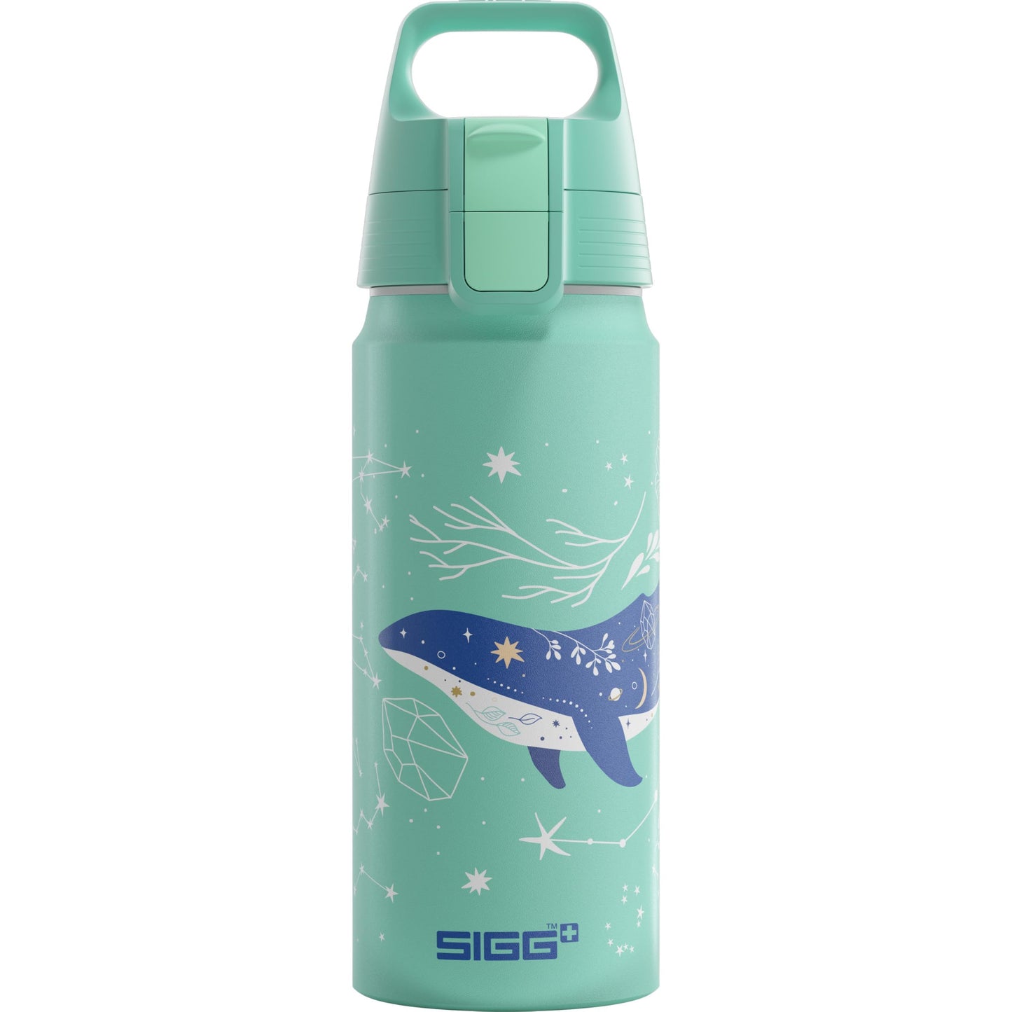 Bērnu alumīnija ūdens pudele SIGG WMB ONE Dive, piemērota gāzētiem dzērieniem, hermētiska, īpaši viegla, bez BPA, sportam un skolai, gaiši tirkīza, 0,6L