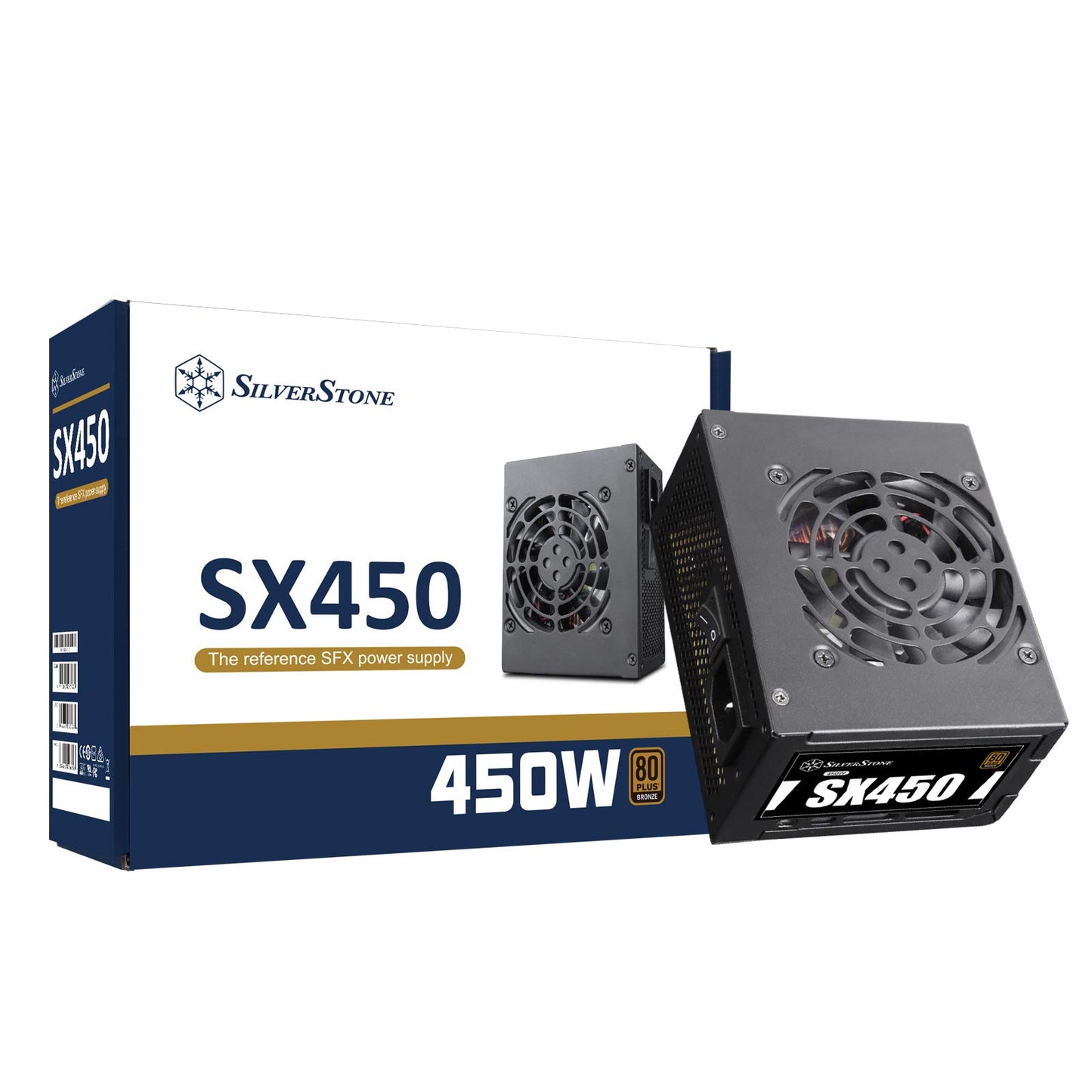 Silverstone SST-SX450-B - 450W SFX power supply, 80 Plus Bronze, quiet operation, 80mm fan.