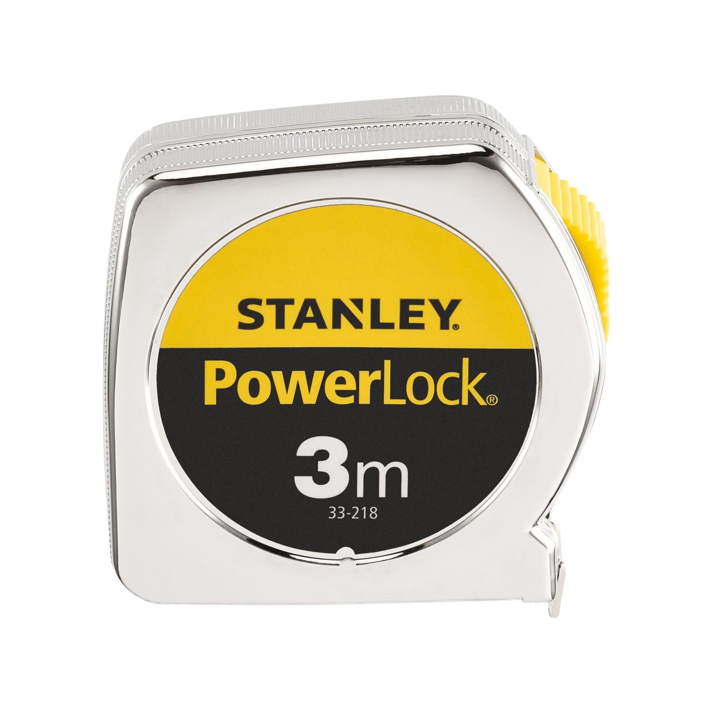 Metāla mērlente STANLEY Powerlock 1-33-218, 3 m, ar abpusēju skalu, īpaši izturīgu lenti un jostas klipsi