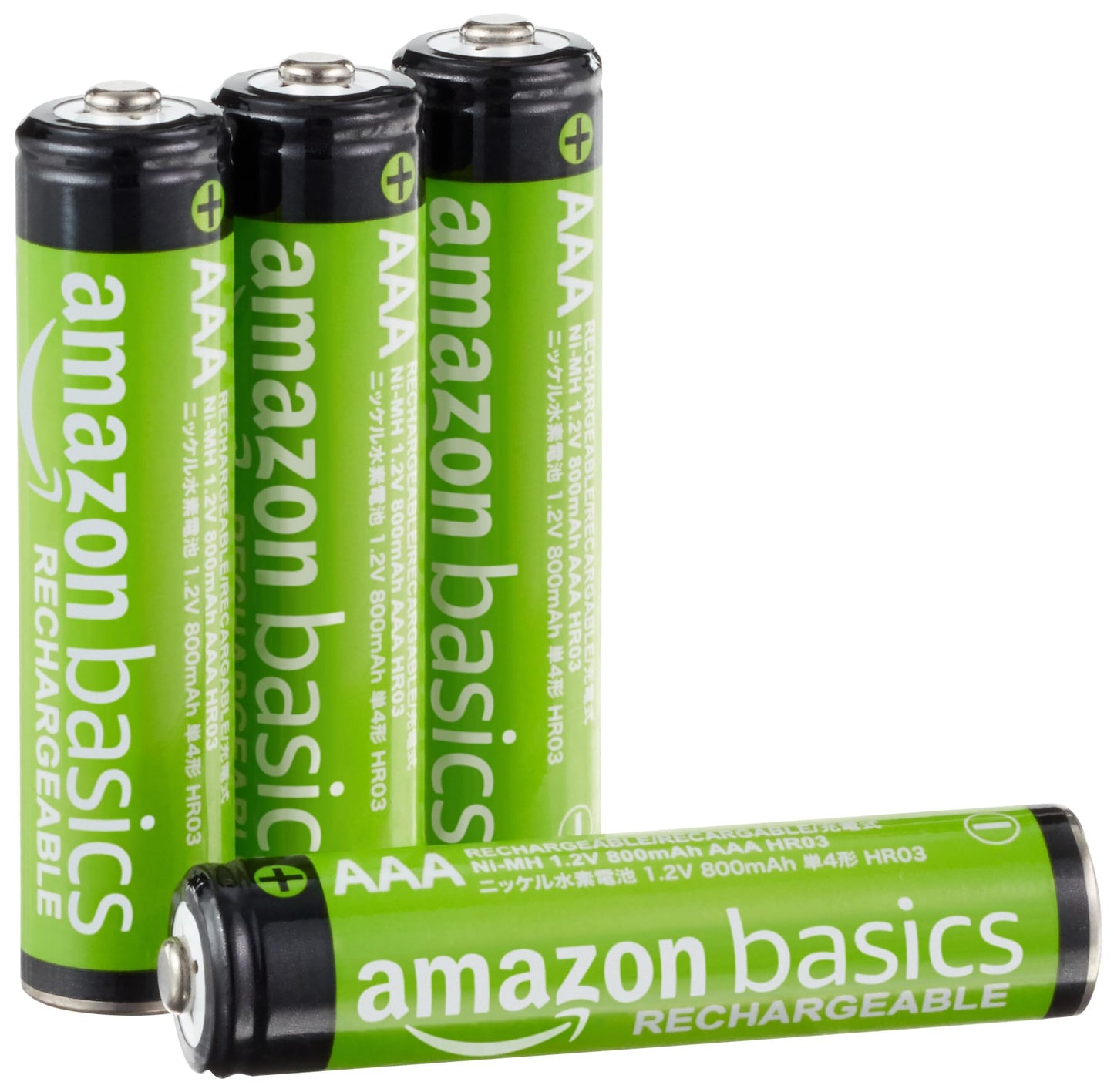 Uzlādējamas AAA NiMH baterijas. 800 mAh 1,2 V, līdz 1000x uzlādējamas, iepriekš uzlādētas