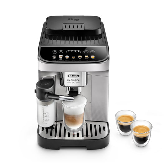 De'Longhi Magnifica Evo ECAM292.81.SB - automātiska kafijas automāts, 7 pogas, piena sistēma, sudraba/melna krāsa.
