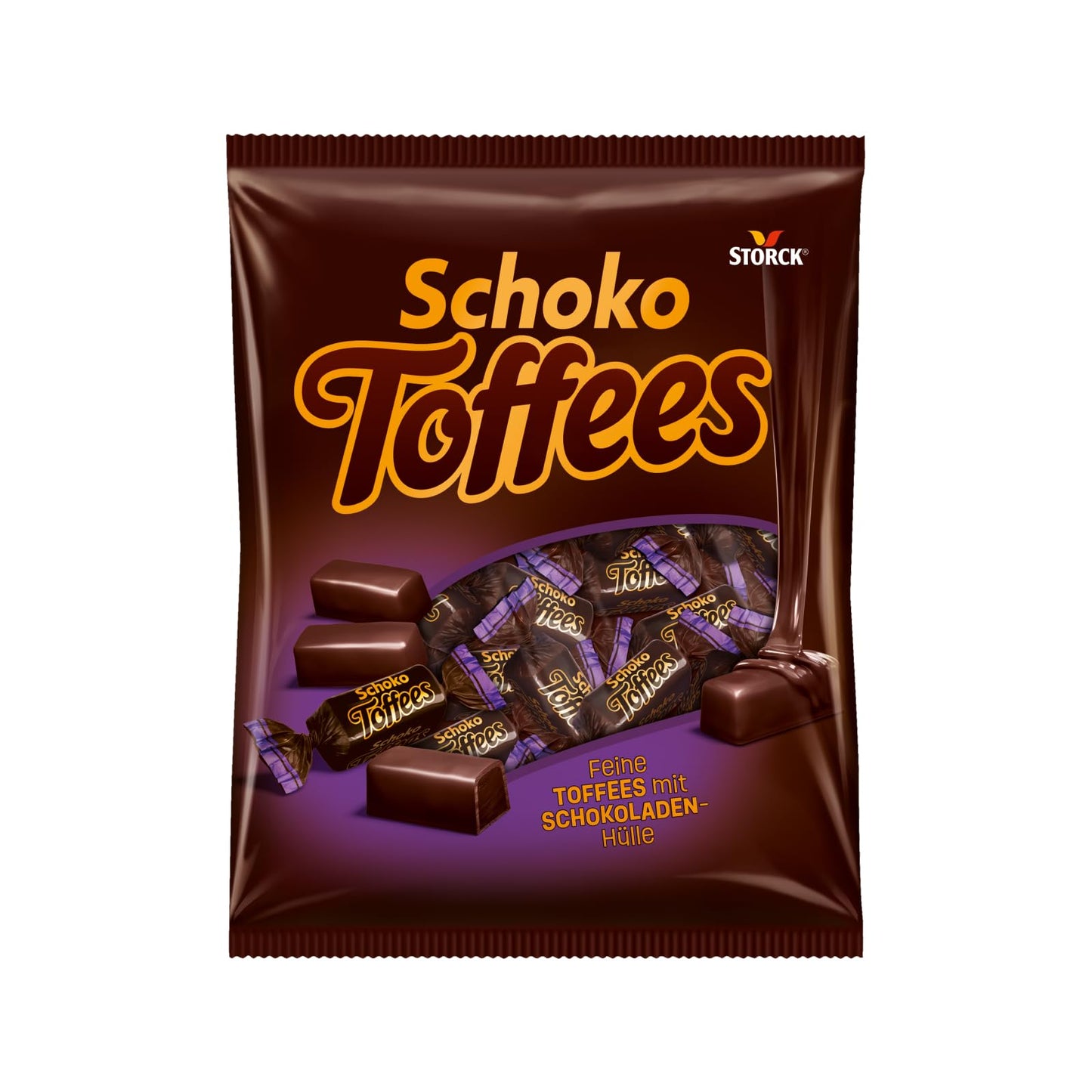 Šokolādes īrisi Storck Schoko Toffees, košļājamās konfektes ar šokolādes pārklājumu, 325 g
