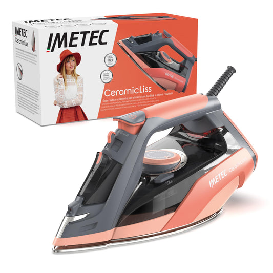 Imetec Ceramicliss tvaika gludeklis - 2400 W, keramikas zole, tvaika trieciens 180 g, četrkārša aizsardzība pret kaļķakmeni