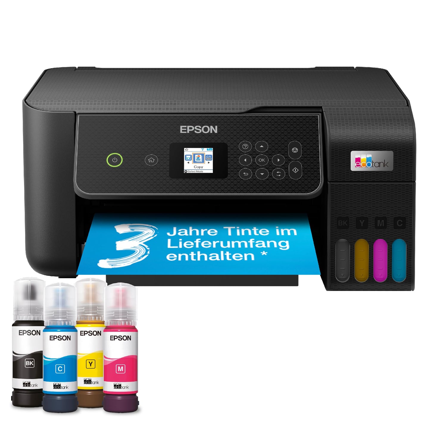 Epson EcoTank ET-2870 - A4 Wi-Fi multifunction ink tank printer with ink supply for up to 3 years.