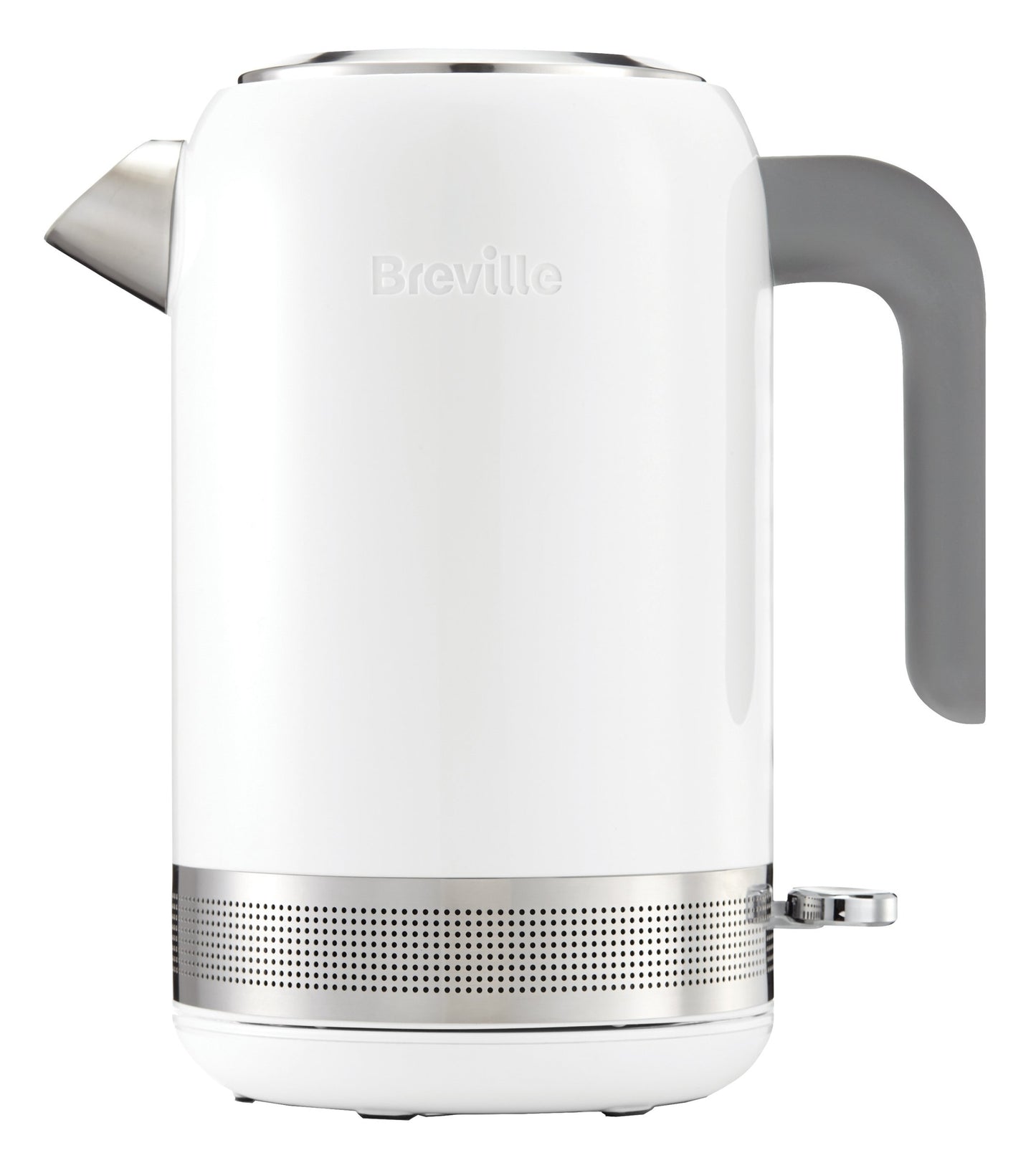 Breville elektriskā tējkanna - 3000 W ātrai uzsildīšanai, 1,7 litru tilpums, balta ar metāla akcentiem, „High Gloss“ kolekcija