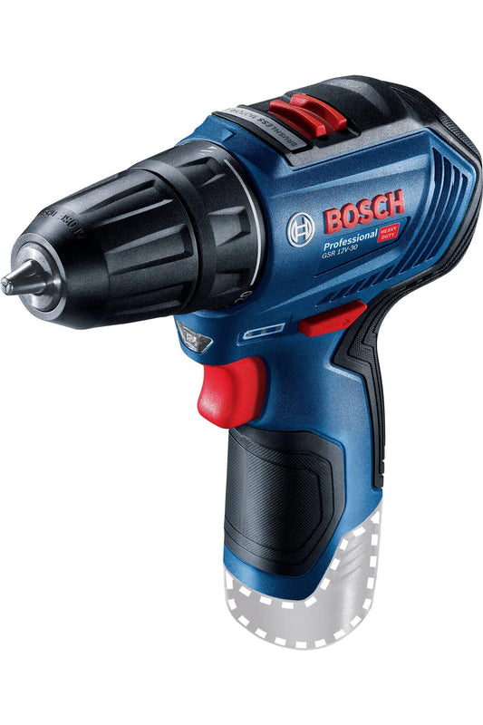 Bosch Professional GSR Drill - 30 Nm max torque, 12V, blue, without battery and charger, in cardboard packaging.
