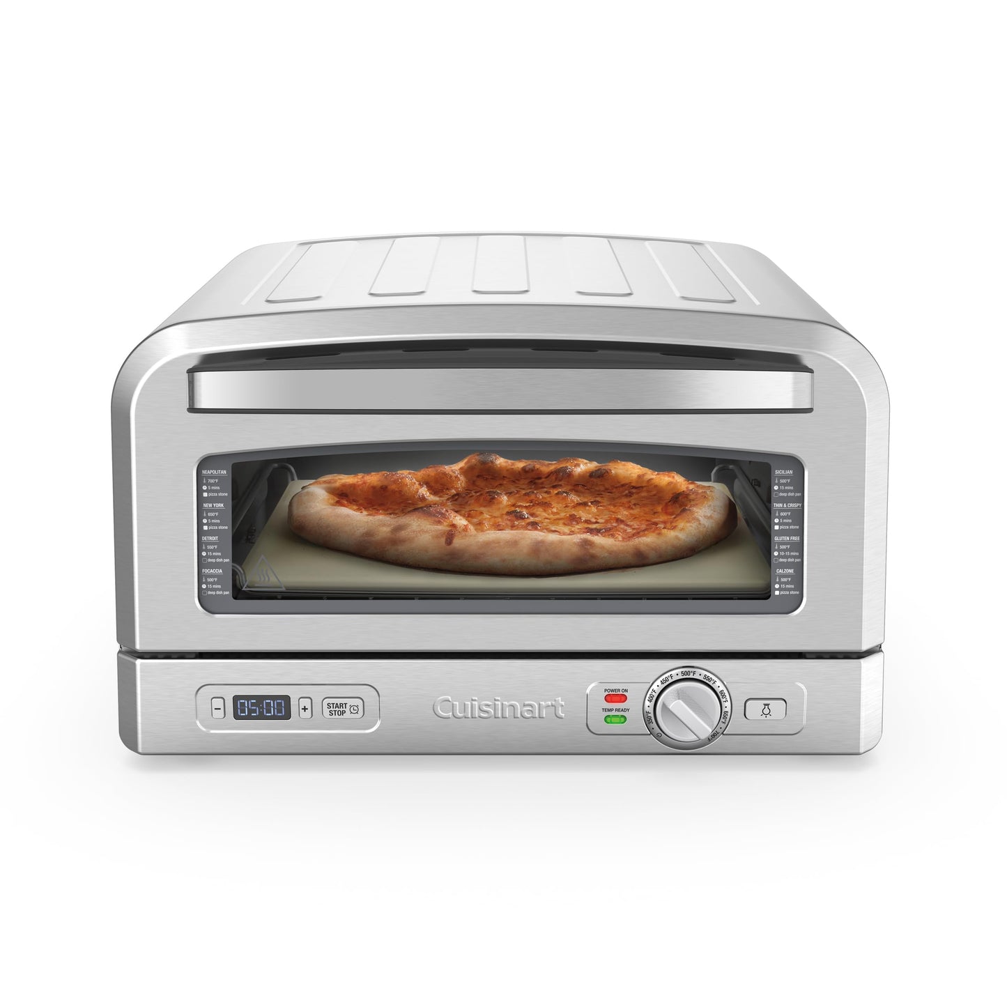 Cuisinart Picas krāsns | Iekštelpu lietošanai | Koka krāsns garša 5 minūtēs | Picas komplekts ietver: picas lāpstu, griezēju, akmeni un dziļu formu | Regulējams laiks un temperatūra līdz 400°C