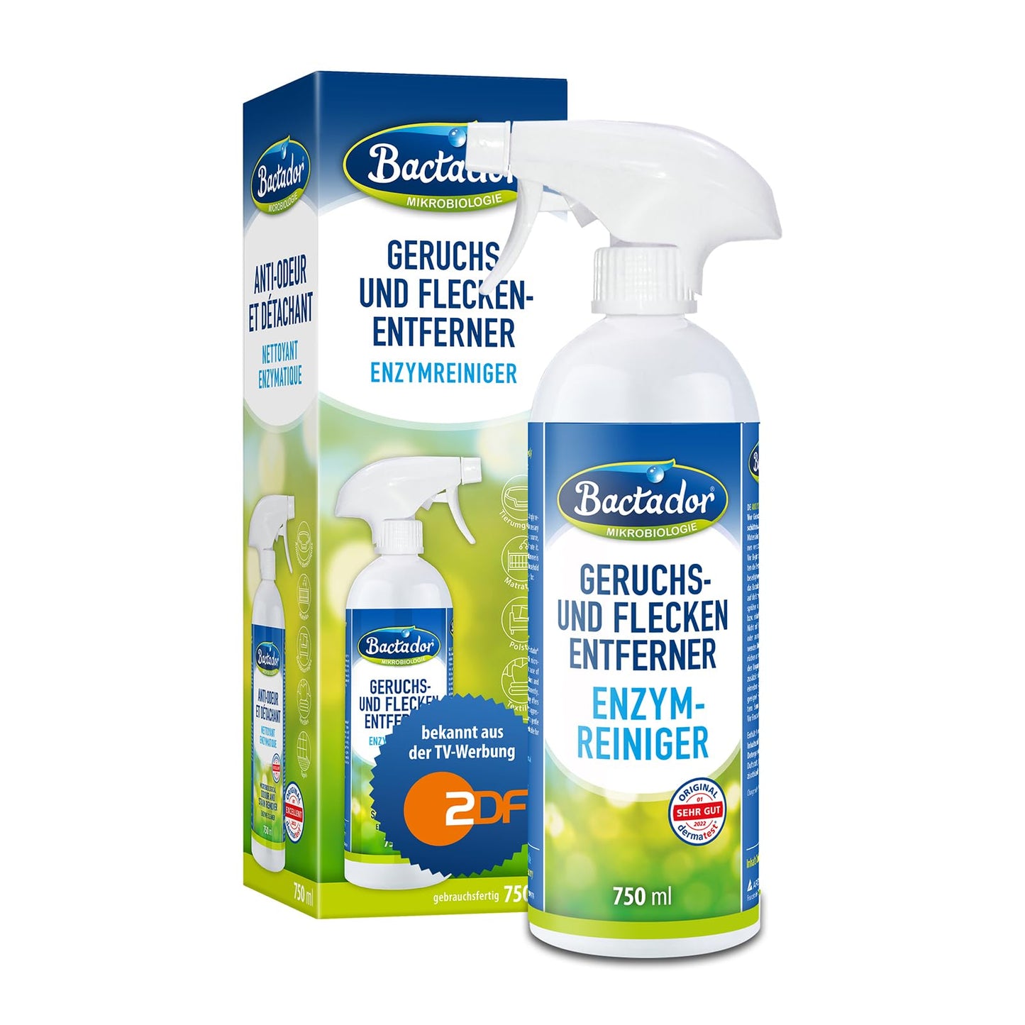 Enzīmu tīrīšanas aerosols Bactador 750ml, smaku un traipu noņēmējs
