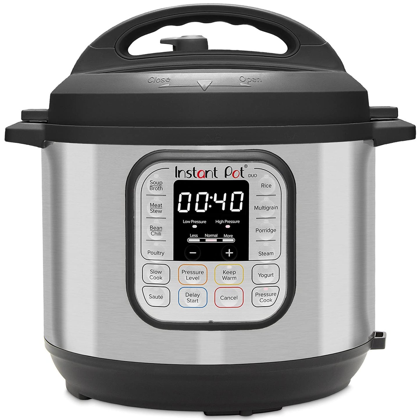 Instant Pot Duo 80 elektriskais multicooker 1200 W, 7,6L, nerūsējošā tērauda, - spiedpanna, lēnās gatavošanas katls, rīsu vārītājs, sautēšanas panna, jogurta gatavotājs, tvaika vārītājs un sterilizators, sudraba krāsā