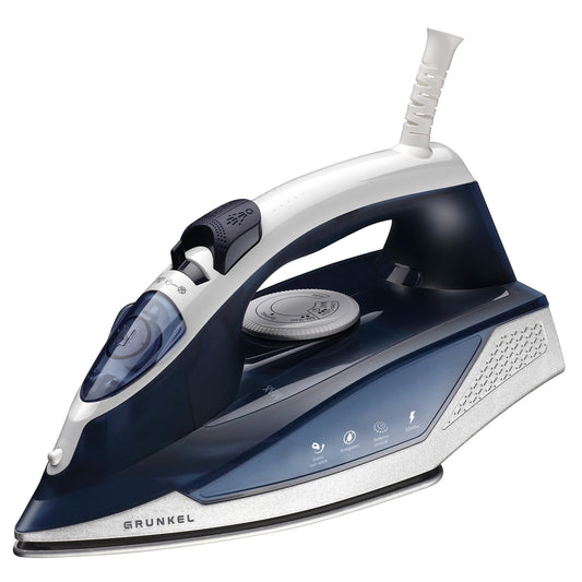 Grunkel 2200 W tvaika gludeklis - neslīdoša nelīpoša zole, 3 darbības režīmi, pilienu aizsardzība, tvaika plūsmas regulēšana